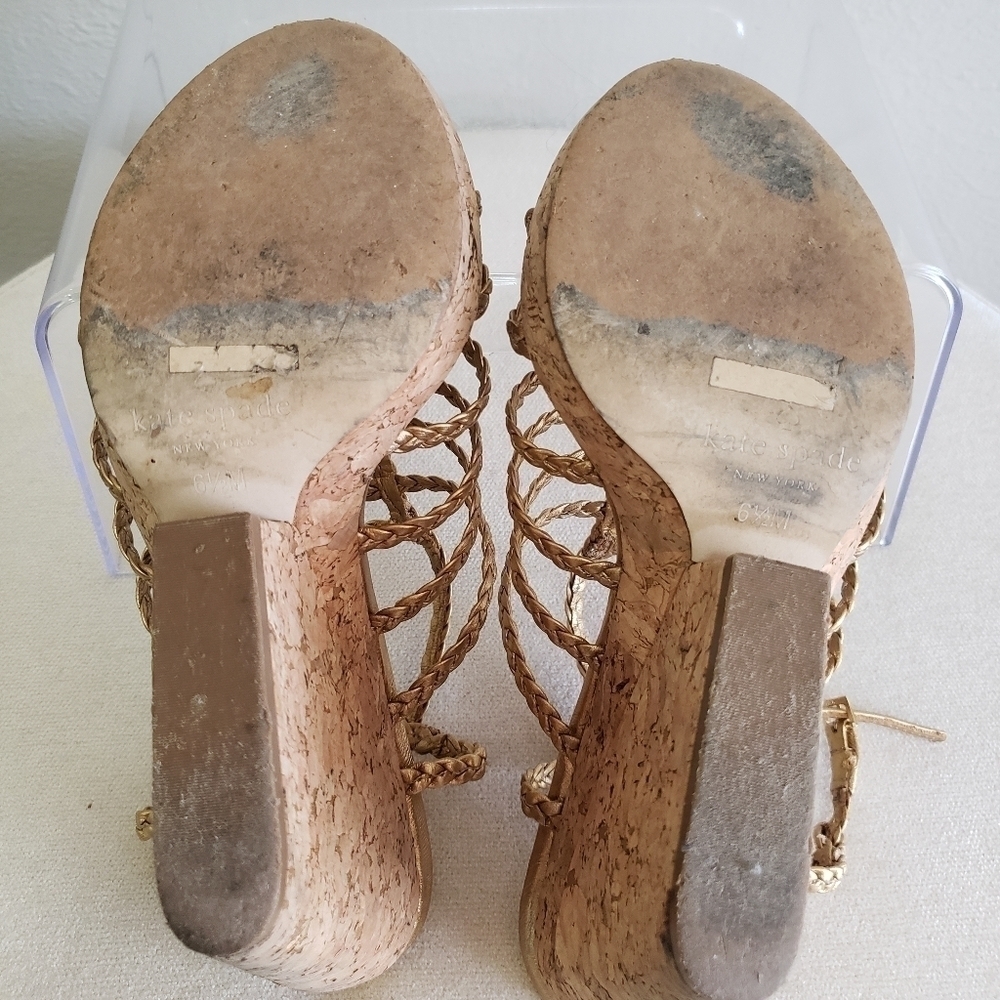 KATE Spade New York Felix Metallic Cork Wedge - Picture 9 of 11